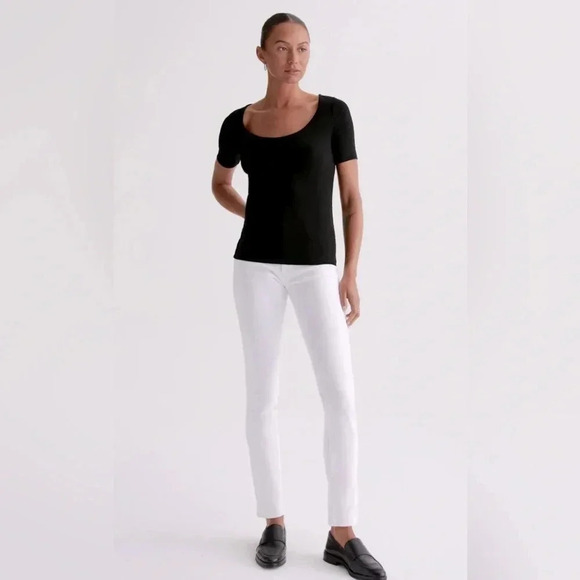 AG Adriano Goldschmied‎ Prima Cigarette Mid Rise Jeans Women’s 31R White EUC - Picture 1 of 12